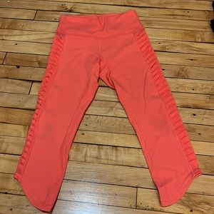 Lululemon Sunshine Salutation Crop CAPE ORANGE Side Mesh Panels